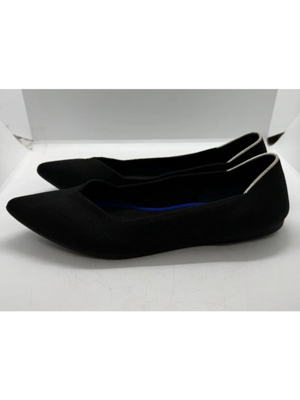 Rothy's The Point Black Knit Ballet Flats Shoes Women's 10.5 Preppy Minimalist